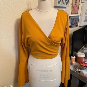 Faux Wrap Front Blouse